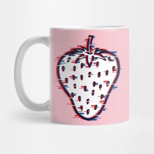 Strawberry design with a glitch effect on it Mug